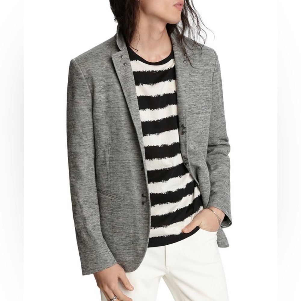John Varvatos Knit Slim Fit Jacket in Griffin Grey